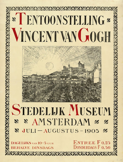 Affiche van de Van Gogh tentoonstelling, Stedelijk Museum Amsterdam 1905.